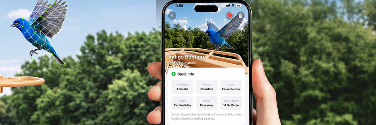 AI bird species identification shown on the phone app