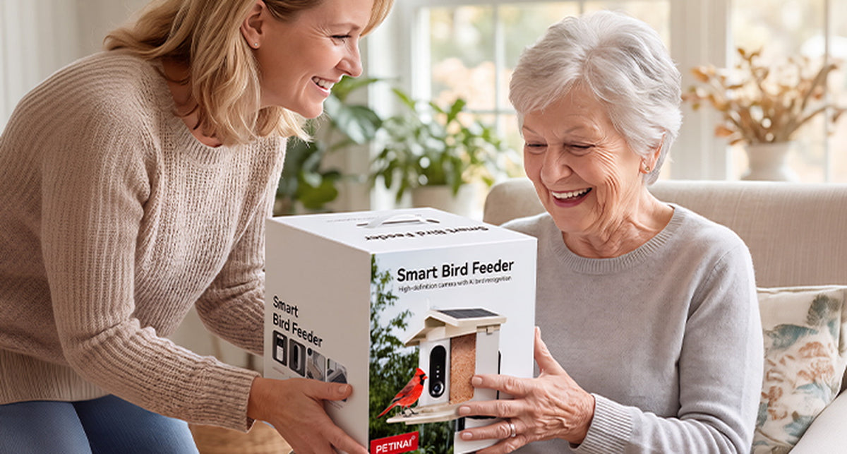 Unboxing the BirdBough feeder as a gift